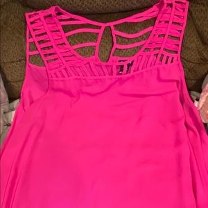 Torrid size 5 pink tank top with cage neck